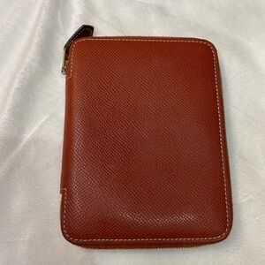Hermes Brown Epsom Leather Zippy Agenda Notebook Cover 🤎